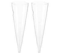 RORPOIR 2Pcs Wall-Mounted Glass Vases Hydroponic Planter Hanging Holders for Indoor Plants Home Wall Flowerpot Decoration 6.30X1.97X1.97In