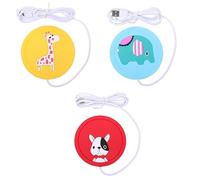 RORPOIR 3 Pcs Cartoon Silicone Mug Warmer Mats Electric Cup Heating Pads for Coffee Tea Coaster for Use Ideal for Mugs Milk Frothers