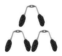 RORPOIR 3 Sets Black Silicone Sunglass Nose Pad with Metal Bridge | Stainless Steel Bracket, Hygienic Smooth Surface, Easy Installation, for Sensitive Noses and Long Wear Sessions