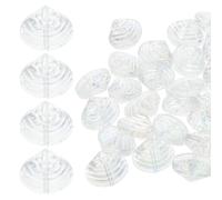 RORPOIR 30pcs Glass Seashell Charm Pendant 14mm White Clam Shell Beads for Jewelry Making and Crafting