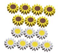 RORPOIR 30pcs Sunflower Bead Garland Wooden Beads for Crafts Hole DIY Jewelry Making Beads for Summer Decor Random Color