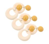 RORPOIR 3pairs Lightweight Acrylic Geometric Hollow Earrings for Women Round Drop Studs for Office Parties and Everyday Wear Electroplated Finish Stylish