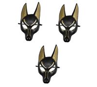 RORPOIR 3pcs God Anubis Cosplay Mask Plastic Vintage for Halloween Carnival Party