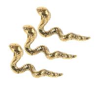 RORPOIR 3pcs Miniature Snake Statue Snake Figurines Vintage Brass Decorative Versatile Decor Collectors Home Decor and Car Decoration