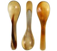 RORPOIR 3pcs Natural Horn Coffee Spoons Chic Dessert Spoons 14cm Reusable Portable Kitchen Accessories for Cake and Coffee
