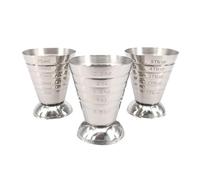 RORPOIR 3Pcs Stainless Steel Measuring Cups 75ml Cocktail Shot Jiggers with Even Measuring Increments and Quantity Rings Display, Multi-Function Drink Measurer for Home Bar Use