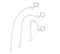 RORPOIR 3PCS Sterling Silver Extension Necklace Chains for Women Delicate Bracelet Necklace Extenders White Gold Color DIY Jewelry Accessories