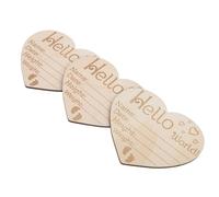 RORPOIR 3pcs Wood Baby Birth Announcement Sign Heart Shape Newborn Welcome Sign Decorative Baby Name Sign