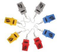 RORPOIR 4 Pairs Colorful Garbage Can Shape Dangle Earrings for Women, Funny Novelty Drop Earrings in Yellow, Red, Gray, Blue, Unique Party Jewelry to Showcase Individuality and Personal Style