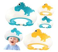 RORPOIR 4pcs Baby Shower Caps Set Adjustable Hair Washing Shield for Toddlers Kids Bath Shampoo Hat Yellow Blue