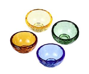 RORPOIR 4pcs Buddhist Offering Bowl Holy Water Cup 3.5x3.5x2.5inch Artificial Crystal Glass Material Never Fade Easy to Store Classic Design for Home Décor
