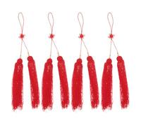 RORPOIR 4pcs Chinese Sword Tassel Hanging Tassel Decor Red Cloth Performance Versatile Application for Martial Arts Fitness Tai Chi Sword Training and Competition