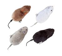 RORPOIR 4pcs Clockwork Mouse Toys Set Realistic Fluff Mice for Kids and Pets Interactive Wind up Toys for Fun Playtime Random Color