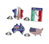 RORPOIR 4pcs Creative Building Shaped Brooch Pin for Women Metal Travel Breastpins with Chic Design Costume Accessories Unique Small Gift for Casual Decoration Mixed Styles