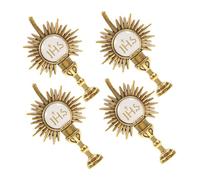 RORPOIR 4pcs First Communion Religious Lapel Pin Set Gold Plated Catholic Chalice Brooches for Clothes, Hats, Scarves - Unisex Catholic Holy Communion Badge Accessories