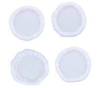 RORPOIR 4pcs Fruit Plate Mold Resin Molding Silicone Cup Mat Mold DIY Cup Mat Molds Dinner Dish Cushion Mold Coaster Making Mold Disc Circle Tray DIY Craft Molds Round White Platter Epoxy