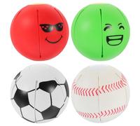 RORPOIR 4pcs Interactive Dog Balls for Medium Dogs Wear-resistant Plastic Flying Saucer Balls for Pet Training and Decompression for Fetch and Chewing