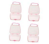 RORPOIR 4pcs Pink Transparent Toy Storage Boxes for Girls Cute Cartoon Design Portable DIY Gift Boxes for Boy Girl for Organizing Toys and Accessories