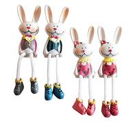 RORPOIR 4pcs Resin Bunny Ornaments Dangly Legs Desktop Bunny Model for Home Office Table