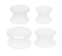 RORPOIR 4pcs Silicone Ear Tunnel Plugs, Ear Expander Gauges, Glow the Dark, White, Body Piercing Jewelry for Performances and Occasions
