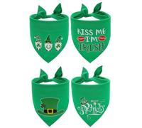 RORPOIR 4pcs St Patrick's Day Dog Triangle Scarf Bandana for Puppy and Cat, Comfortable Cotton Material, Breathable Design, for Daily Life and Photo Taking