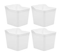 RORPOIR 4pcs White Abs Pegboard Cups with Simple Installation and Deformation Resistance, Kitchen and Playroom Pegboard Storage Holder for Wall Organisation