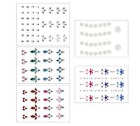 RORPOIR 5 Sets Face Rhinestone Stickers, Acrylic Stick on Makeup Gems for Eyes and Brows, No Residue Jewels for Dress-up and Crazy Night Parties