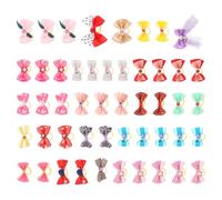 RORPOIR 50pcs Cloth Pet Bowtie Hair Clip for Rabbits and Horses, Adorable Decorative Pet Bowknot for Animals, for Dress and Special Occasions Random Color