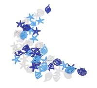 RORPOIR 50pcs Wooden Sea Decorations for DIY Projects and Beach House Decoration, Coastal Cruise Ships and Shell Wood Pieces in Mediterranean Ocean Style, Compact and Portable