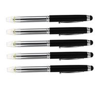 RORPOIR 5Pcs 3-in-1 LED Ballpoint Pen with Stylus Tip Fine Point Capacitive Pens for Touch Screens Lightweight and Compact Black Suitable for Medical and Daily Use