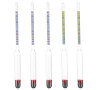 RORPOIR 5pcs Glass Alcoholmeter Hydrometer 0-96 Proof Triple Scale Wine Testing Meter for Accurate Alcohol Content Measurement in Home Brewing