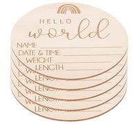 RORPOIR 5pcs Nursery Birth Announcement Sign Name Sign Cards for Newborn Shower Decor