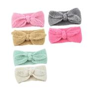 RORPOIR 6 Pcs Knitted Crochet Turban Headbands for Girls Bulky Warm Crocheted Headwraps Soft Knitted Hairbands Colorful Winter Accessories for Women