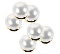 RORPOIR 6pcs Magnetic Pearl Pins for Women Clothing Elegant No-sew Copper Brooches with Compact Magnetic Design, Decorative Faux Pearl Buttons for Business and Indoor Events