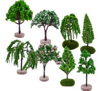 RORPOIR 8 Pcs Artificial Miniature Tree Models for Microlandscape Layout Realistic Topiary Trees for Diorama Park and Scenery Decor Ideal for Crafts