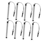 RORPOIR 8pcs Retractable Phone Pens for Touch Screens Universal Stylus Pen for Touch Devices and Atms Portable Adjustable Design Lightweight Black