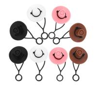RORPOIR 8pcs Silicone Cowboy Hat Straw Covers Cap for 10mm Straw End Plugs that Seal Beverage and Protects Small Hat Shaped Stopper Suitable for Tumblers and Drinks