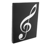 RORPOIR A4 Size Music Folder with 20 Pages Spiral Binder, Reusable Sheet Music Organizer in Black, Made of Pp and Aluminum Alloy, for Business and Conference Use