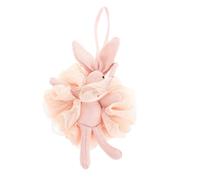 RORPOIR Adorable Pink Rabbit Shaped Bath Ball with Exfoliating Scrub for Bath Time at Home Portable Bathing Accessory with Strong Scrubbing Power to Remove Dead Skin Cells Random Color