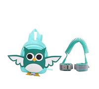 RORPOIR Anti-Lost Cartoon Mini Backpack for Kids with Safety Wrist Leash, 1.5m Adjustable Harness for Toddlers, Owl Pattern Mint Green Travel Bag for Boys and Girls