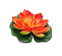 RORPOIR Artificial Lotus Floating Flower Eva Material 18cm Orange Simulation Water Lily for Patio Decor Pond Decoration with Realistic Flower Design