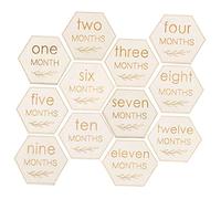 RORPOIR Baby Milestone Blocks Photo Props 12pcs Wooden Milestone Cards Newborn Milestone Signs for Monthly Memories