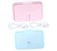 RORPOIR Baby Wipe Warmer Portable Wet Tissue Heater USB Powered for Babies Travel and Car Use 2pcs Blue and Pink Temperature Control Dispenser