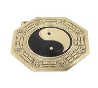 RORPOIR Bagua Mirror Antique Style or Wall Decor Hanging Hole in Copper, for Delicate Details Chinese Trigrams Mirror Evil Exorcism Ornament to Ward off Bad Luck Living Room Door