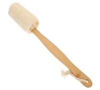 RORPOIR Bath Brush Long Handles for Elderly with Beige Loofah Sponge and Wooden Grip, Designed for Skin Exfoliating and Deep Cleaning
