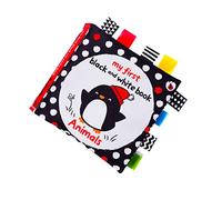 RORPOIR Black and White Cloth Book for Boy Girl Chewing and Sensory Stimulation Animal Cognition Training Toy for Boy Girl and Toddlers Early Educational Crinkle Book