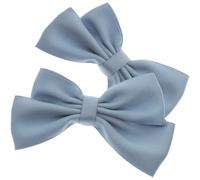 RORPOIR Blue Bow Shoe Clips for Wedding Pumps, 2 Pieces Removable Bridal Shoe Buckles Accessories for Flats and Heels