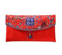 RORPOIR Blue Fabric Chinese Wedding Red Envelope Money Holder, Not Easy to Break, Accommodates Bracelet, Elegant Retro Style Gift Bag for Wedding or Special Occasion