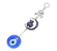 RORPOIR Blue Turkish Evil Eye Wall Hanging Decoration Owl Amulet Made of Glass and Metal for Protection and Lucky Charm, Wall Hanging or Car Decoration