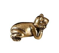RORPOIR Brass Ornaments Tea Pet 1.53X0.83X0.83In Creative Brass Figurine Paperweight Stable Placement Unique Frog Sculpture for Tea Room Festival Home Decor